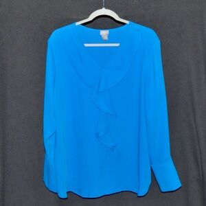 Bright blue blouse